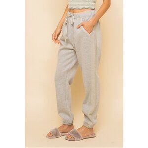 Hem and Thread Heather Gray Lounge Wear Fleece Sweat Pants Medium New